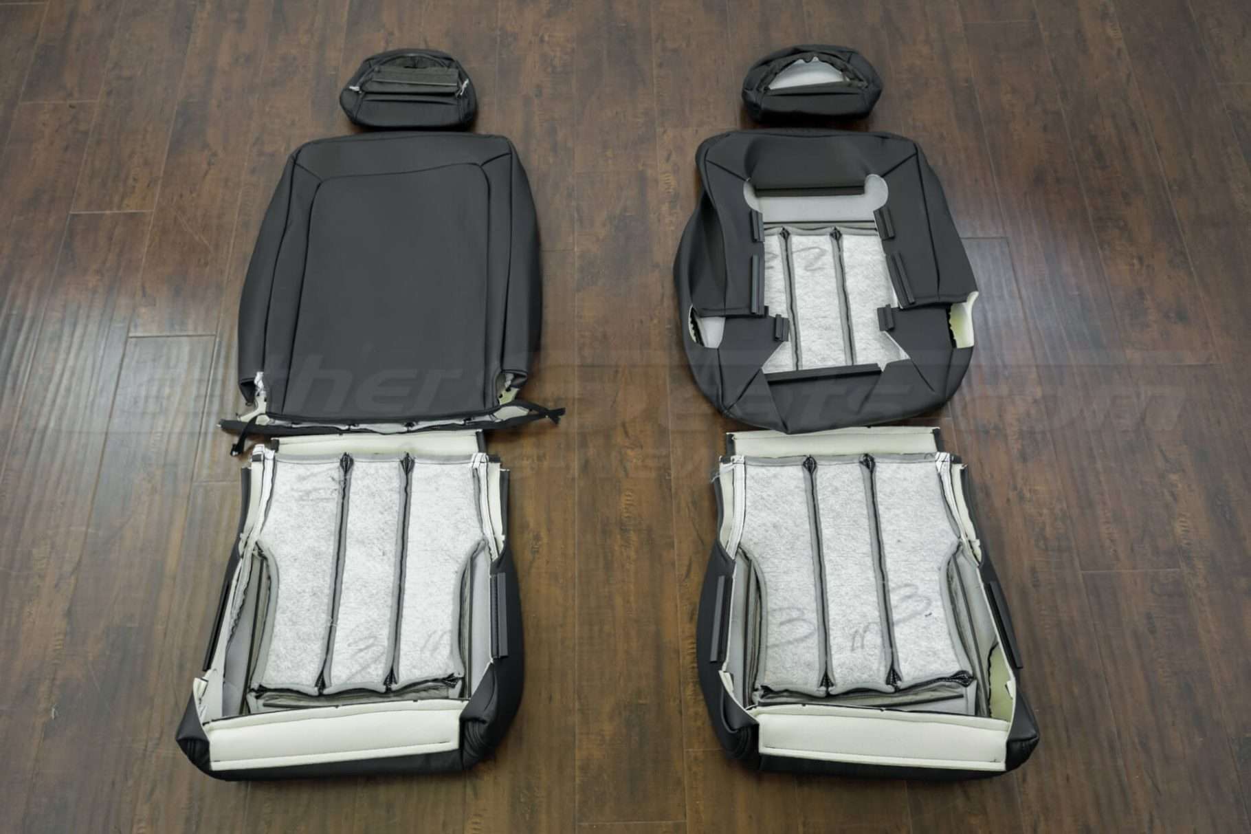 Jeep Liberty Leather Kit - Black - Back view of front seat