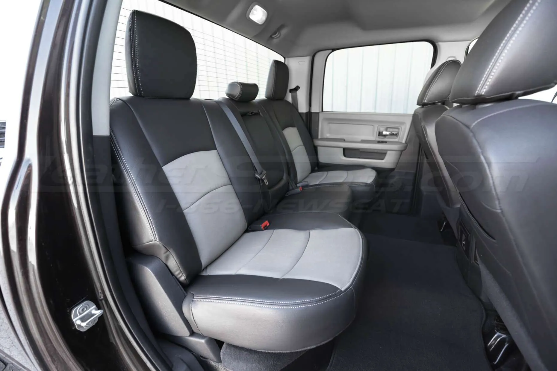 Dodge Ram Leather Seats - Black & Dark Graphite - Rear Seats