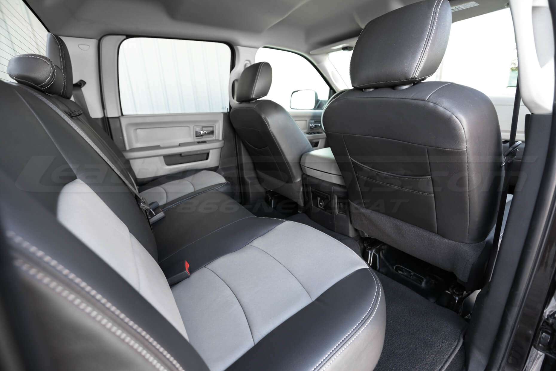 Dodge Ram Leather Seats - Black & Dark Graphite - Back view of front seats