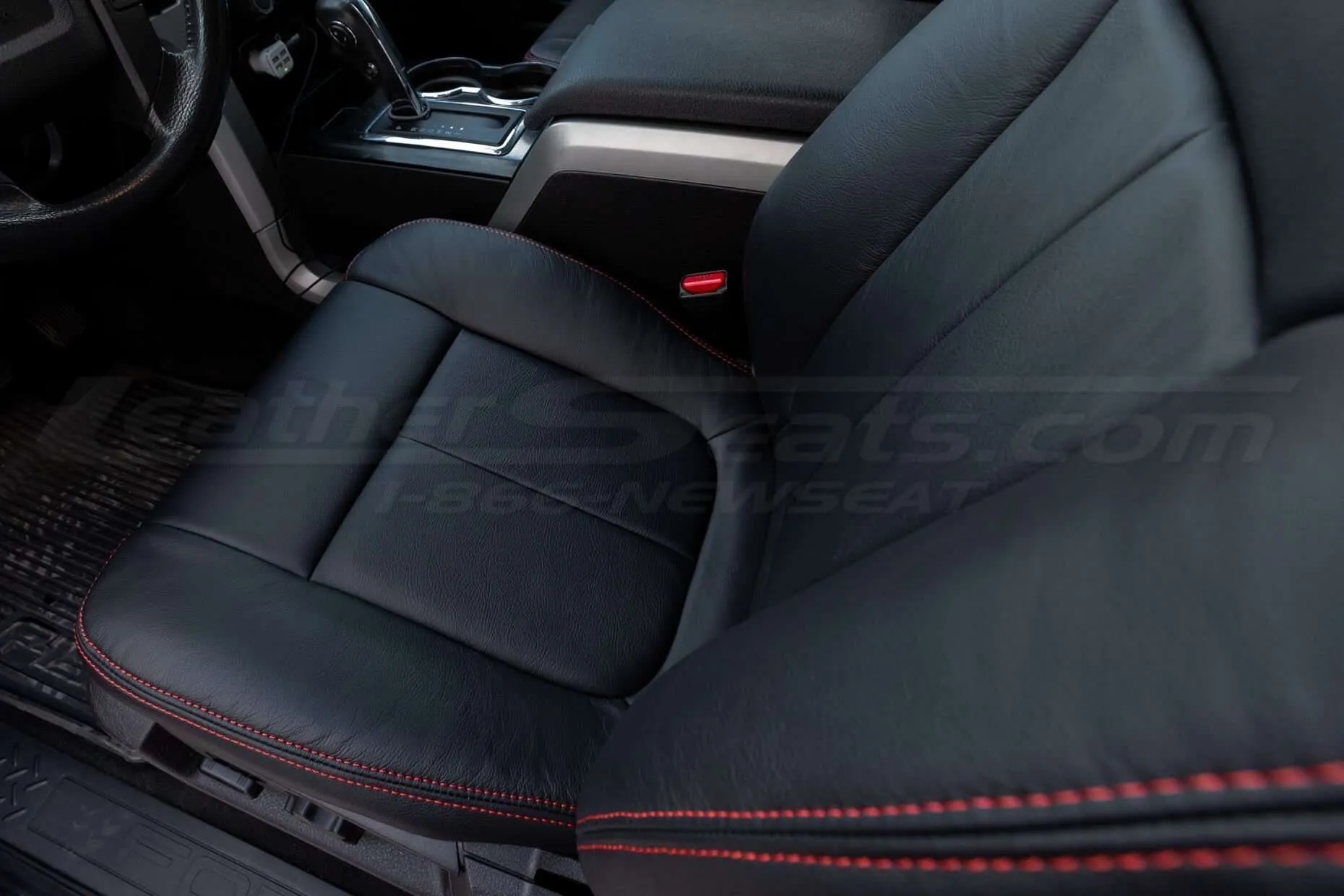 Ford F-150 Leather Seats - Black - View of seat from top down