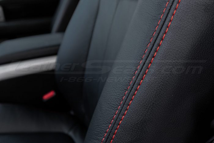 Ford F-150 Leather Seats - Black - Red side stitching