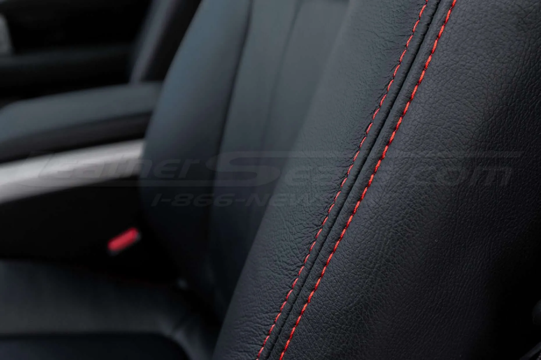 Ford F-150 Leather Seats - Black - Red side stitching