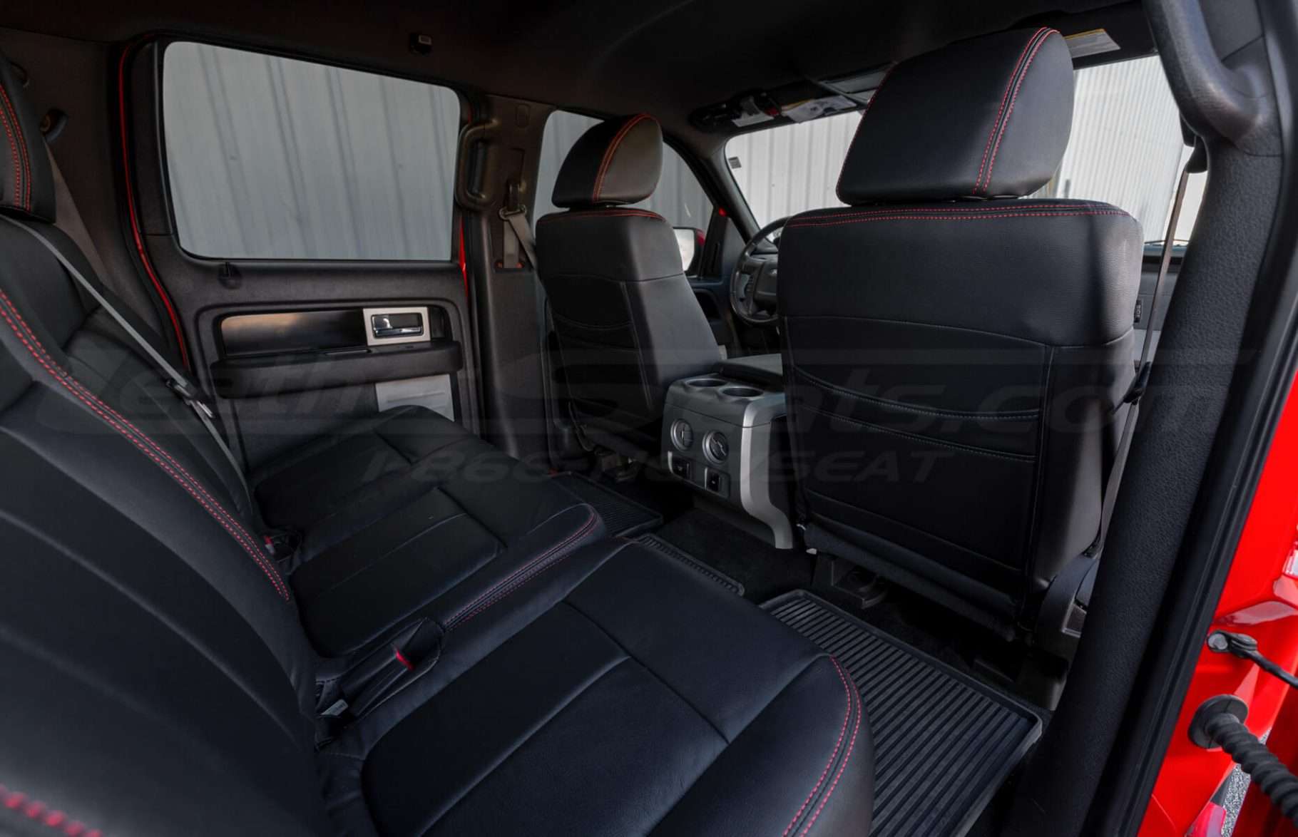 Ford F-150 Leather Seats - Black - Back view of front seats