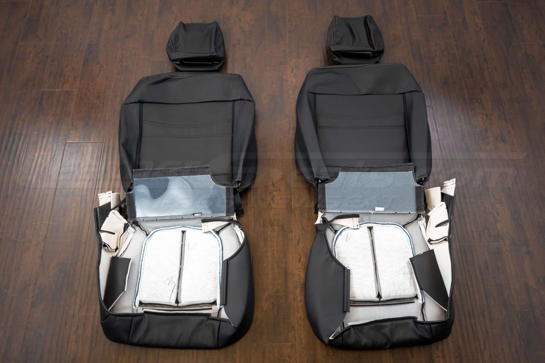 Ford F-150 Upholstery Kit - Black - Back view of front seats