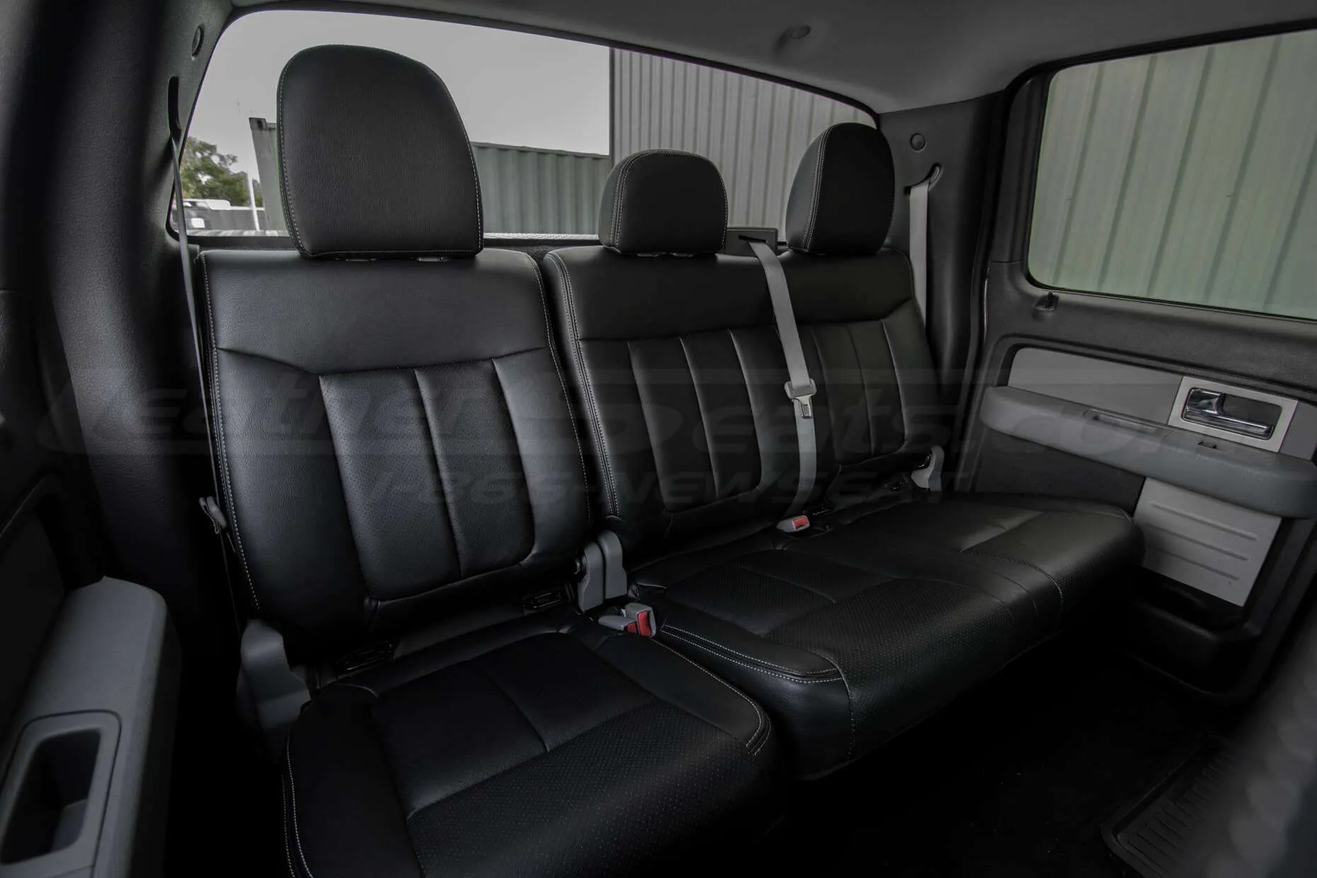 Ford F-150 Upholstery Kit - Black - Installed - Rear seats
