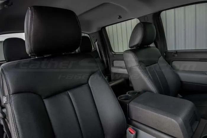 Ford F-150 Upholstery Kit - Black - Installed - Upper backrest and headrest