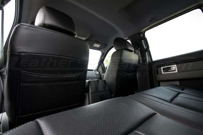 Ford F-150 Upholstery Kit - Black - Installed - Back o front seats
