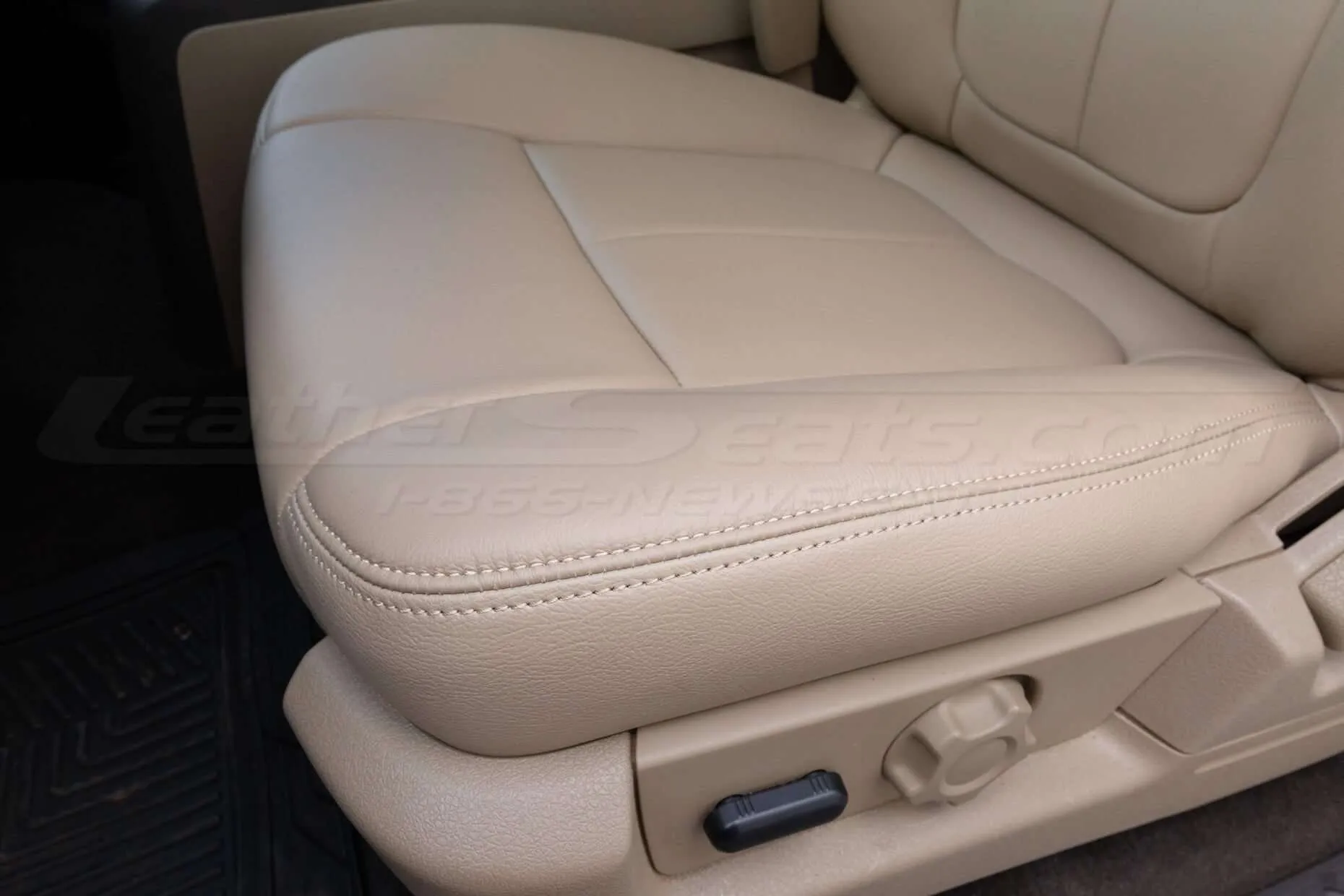 Ford F-150 Leather Upholstery Kit - Sandstone - Installed - Seat cushion