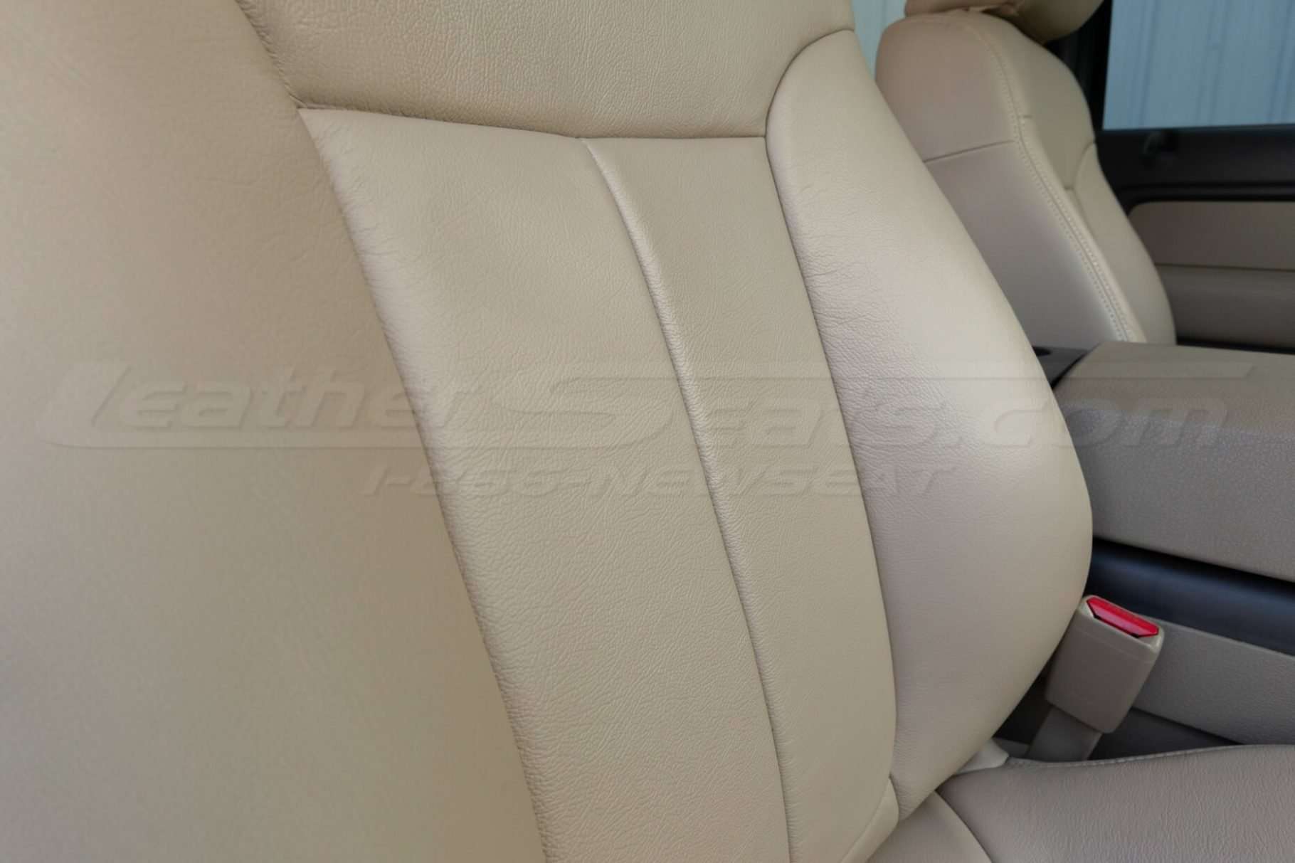 Ford F-150 Leather Upholstery Kit - Sandstone - Installed - Backrest insert