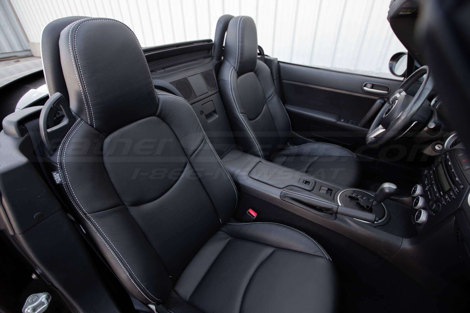 Mazda Mazda Miata Installed Leather - Black - Front interior passenger view