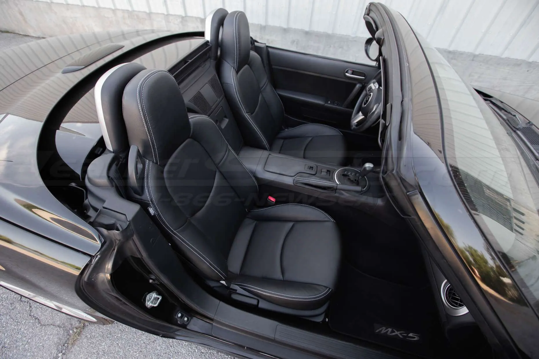Mazda Mazda Miata Installed Leather - Black - Full interior overhead view
