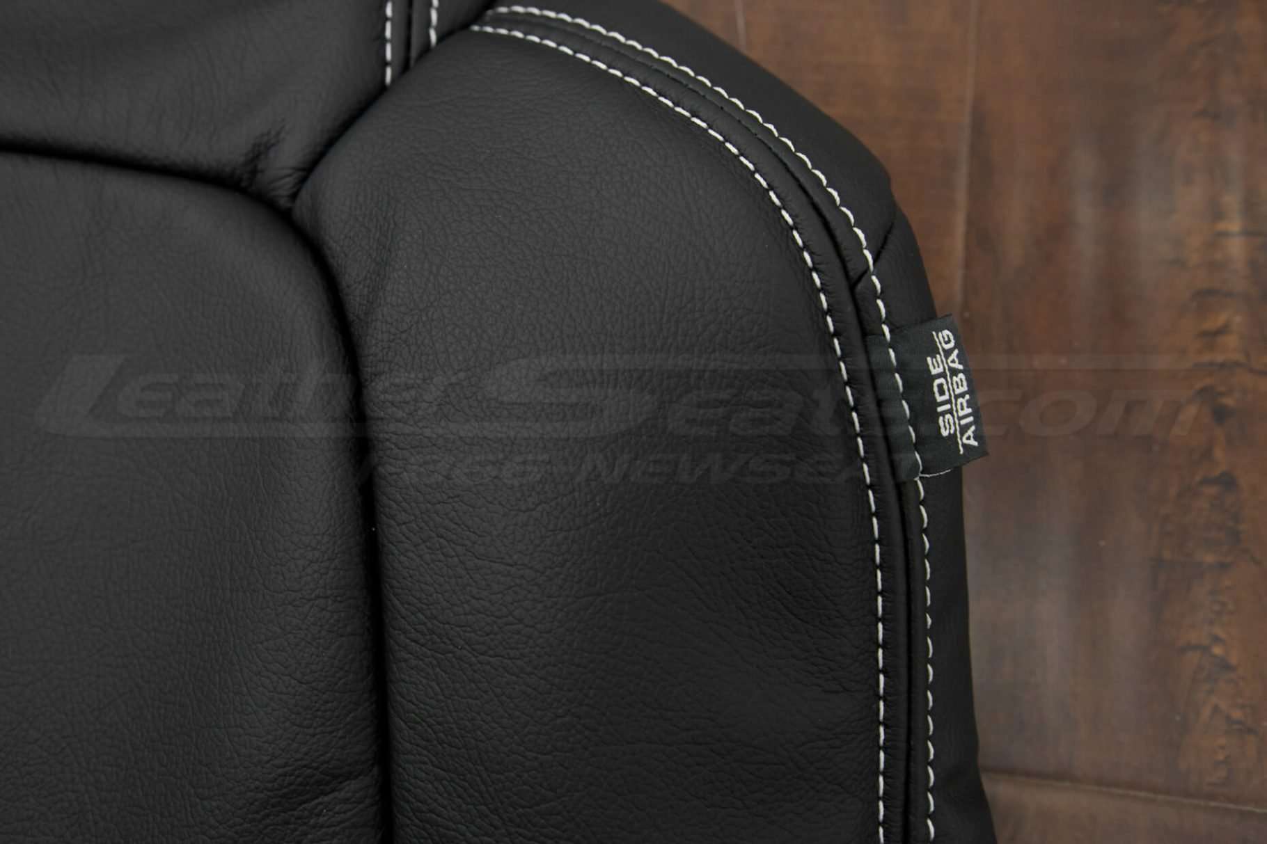 Mazda Mazda Miata Leather Seats- Black - Double-stitching & airbag tag