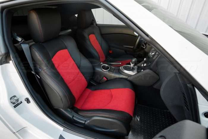 2009-2019 Nissan 370Z Black w/ Red suede - front passenger