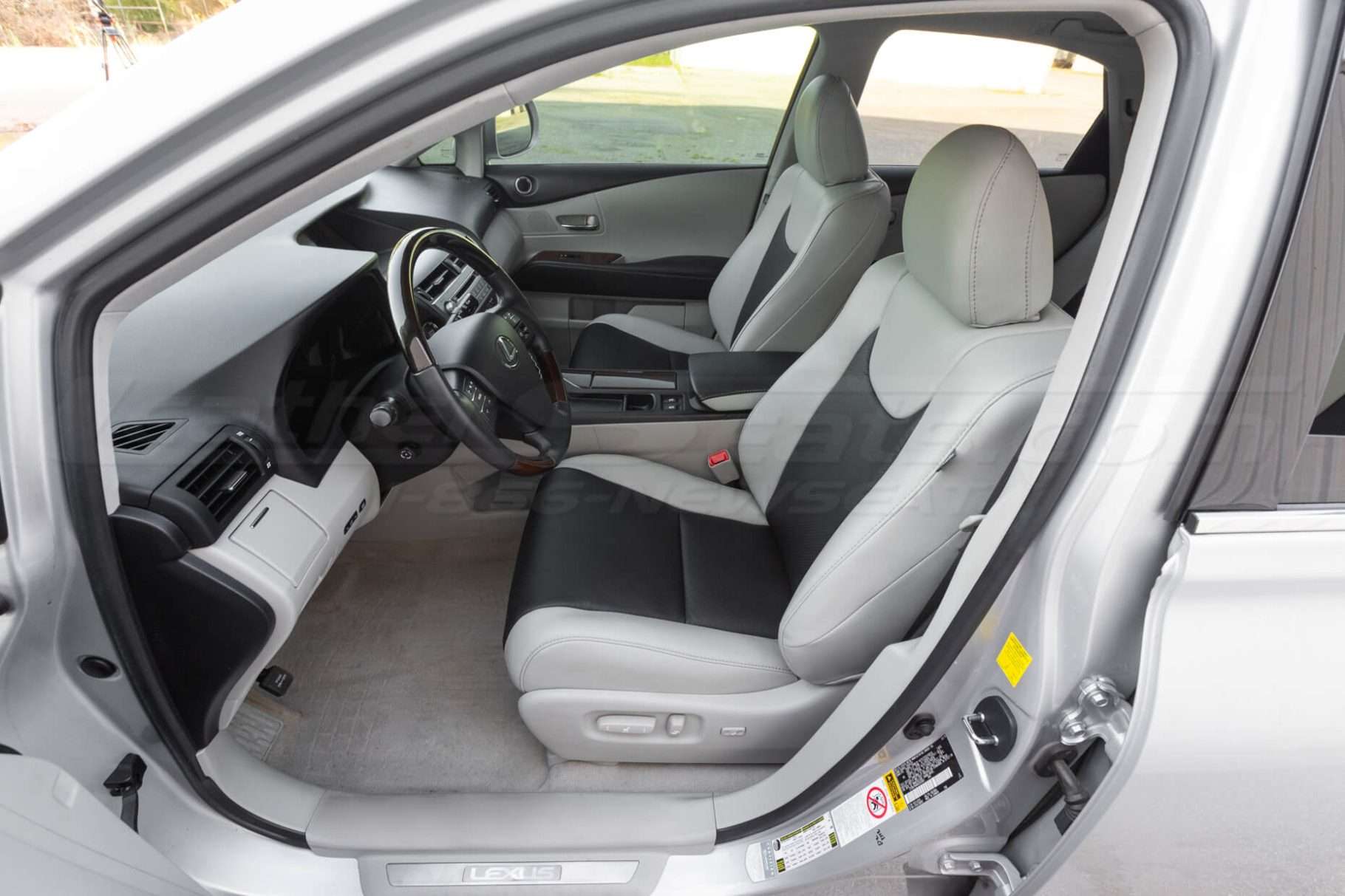 Lexus RX350 Leather Seats - Frost & Black - Front interior from driver side