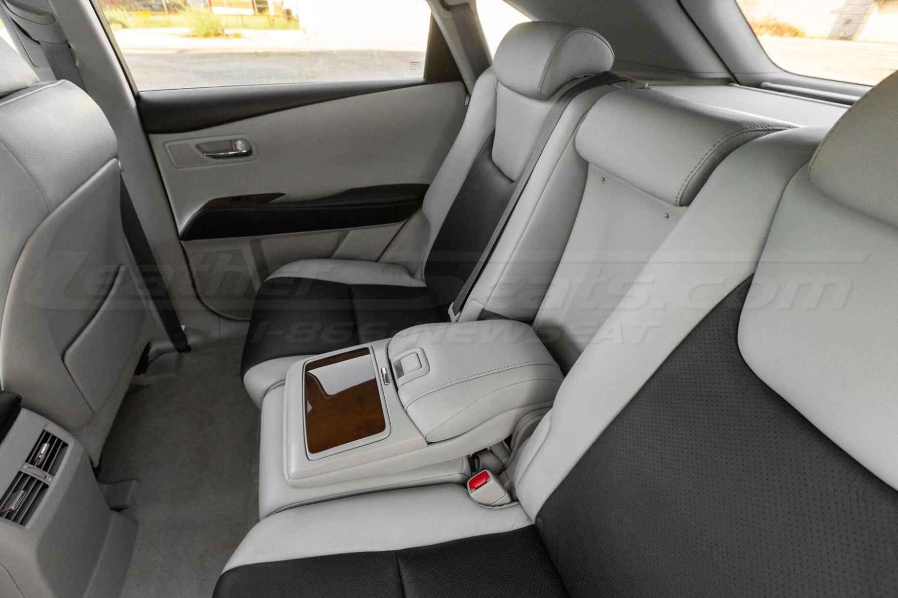 Lexus RX350 Leather Seats - Frost & Black - Rear seats with armrest down