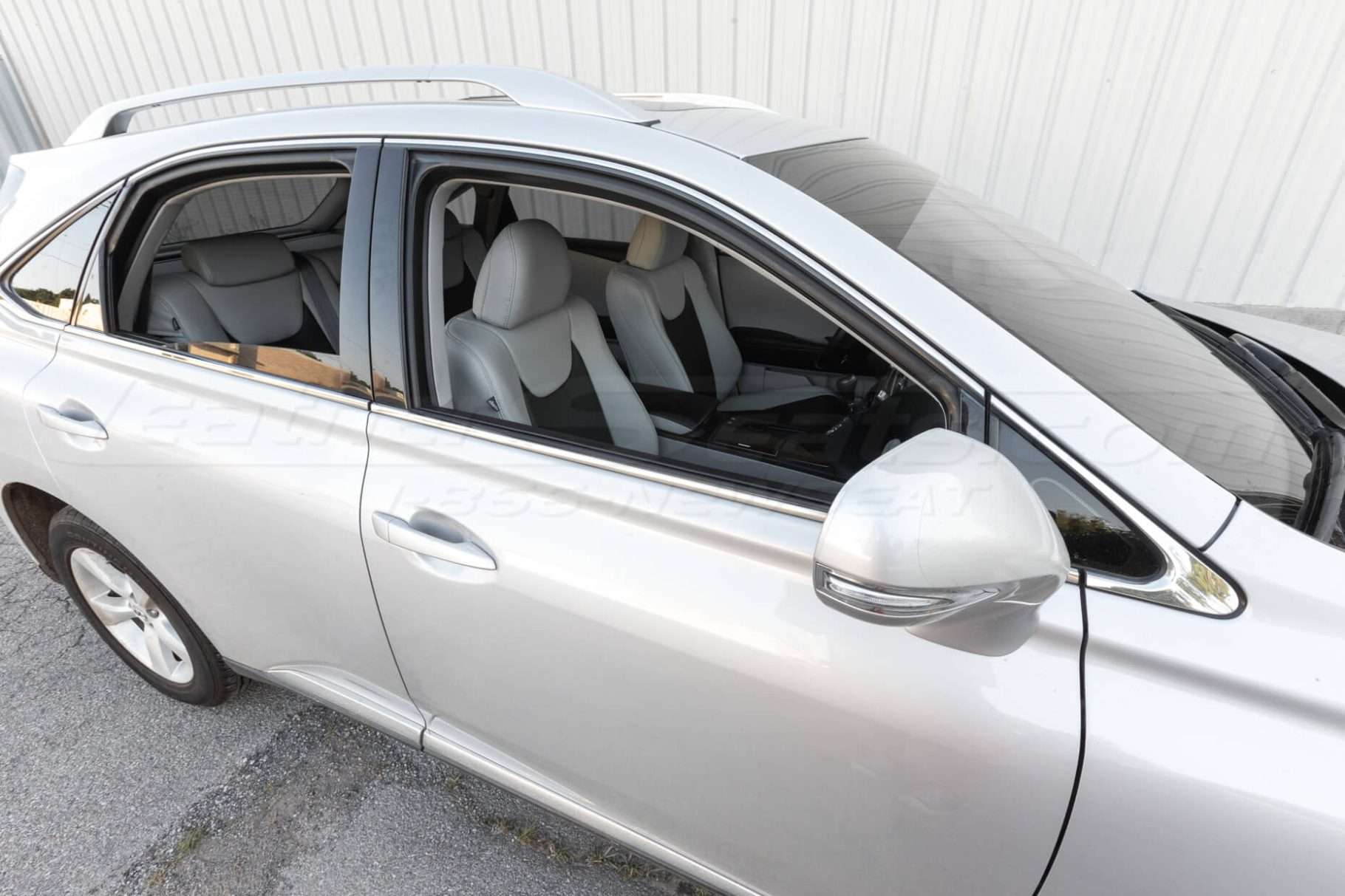 Lexus RX350 Leather Seats - Frost & Black - Interior through window wide-angle