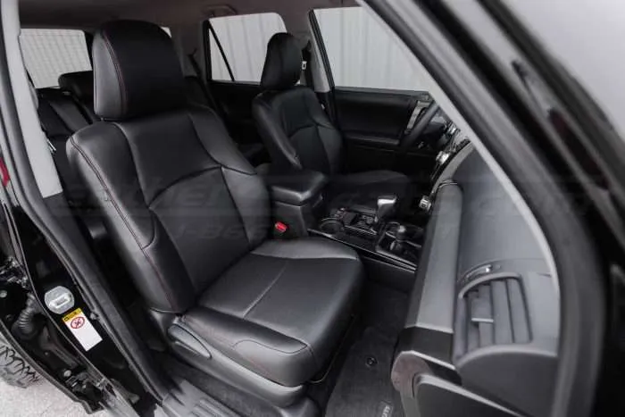 2010-2018 Toyota 4Runner Single-Tone Black Double-Stitched in Red - Front passenger