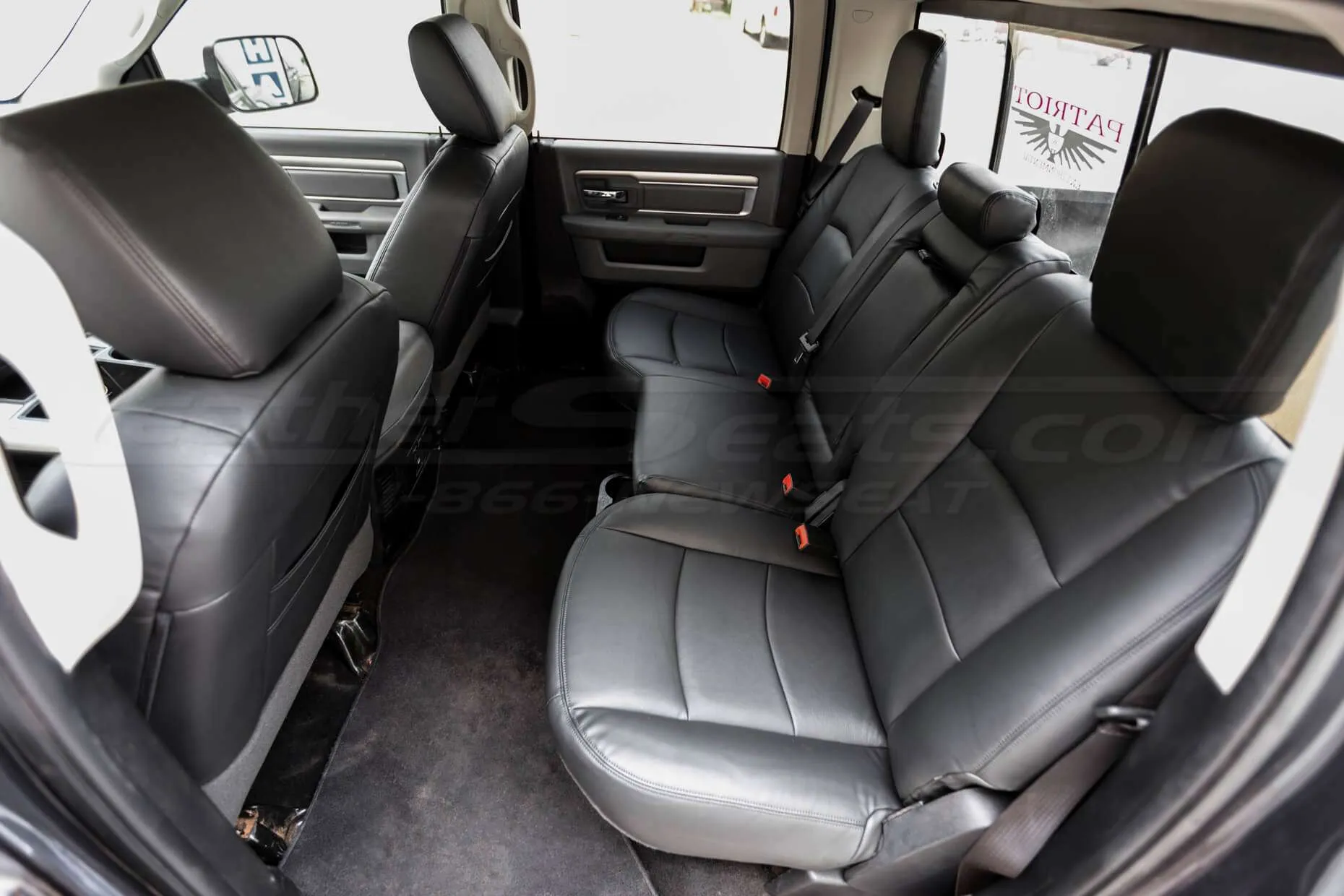 Dodge Ram rear leather seats in black