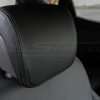 Hyundai Santa Fe Sport installed leather kit - Black - Headrest close-up