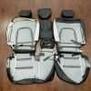Hyundai Santa Fe Sport installed leather kit - Black - Back view of rear seats