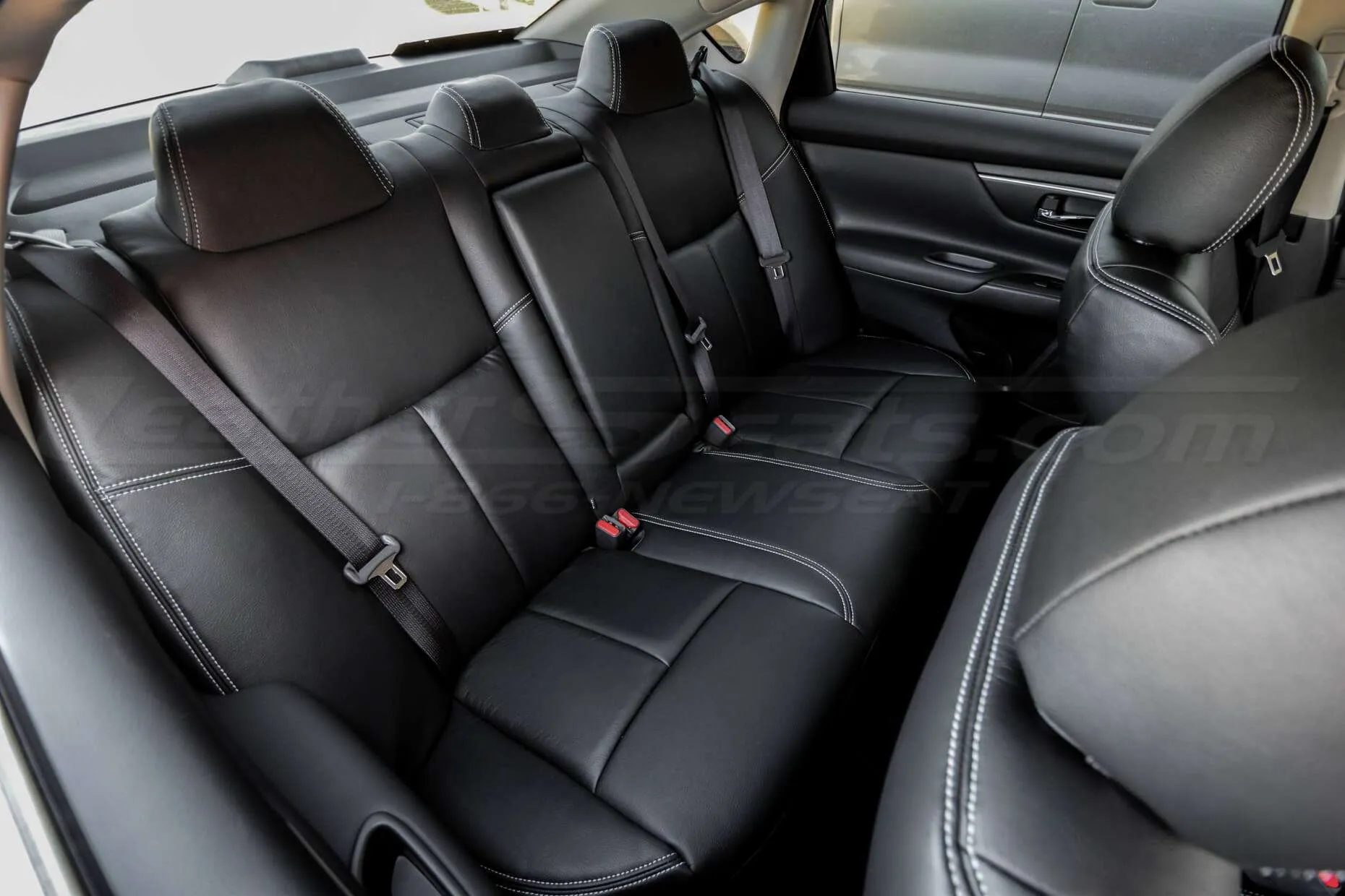 2013-2018 Nissan Altima - Single Tone Black w/ Silver stitching - Rear seats
