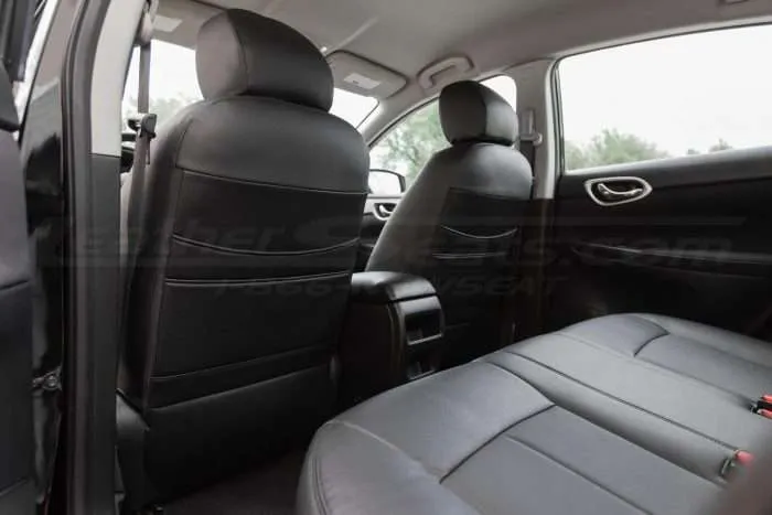 Nissan Sentra Leather Seats - Black - Installed - Back of front seats