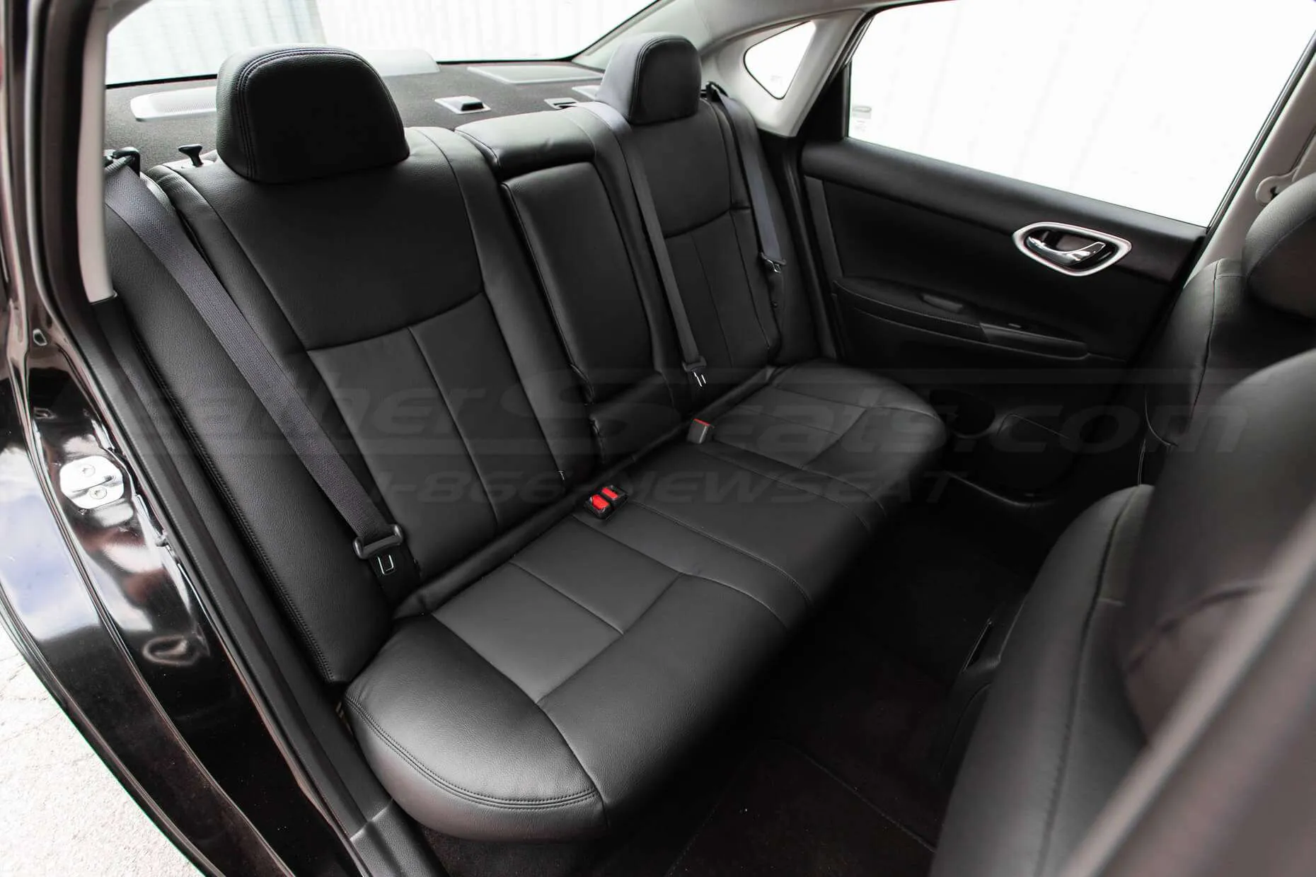 Nissan Sentra Leather Seats - Black - Installed - Rear