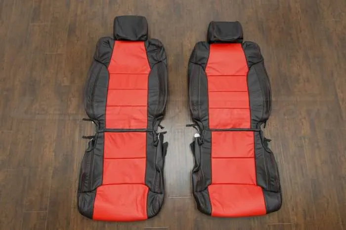 Toyota Tundra leather upholstery kit - black/bright red/piazza red