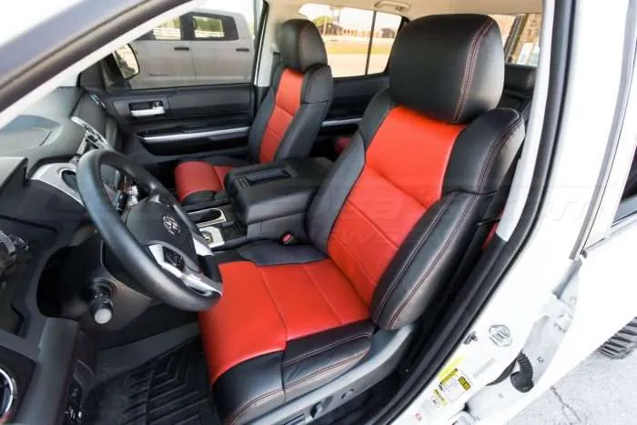 Toyota Tundra installed kit - Black, Bright Red, Piazza red - Front driver seat