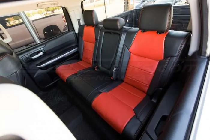 Toyota Tundra installed kit - Black, Bright Red, Piazza red - Rear seats