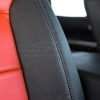 Toyota Tundra Leather Kit Installed - Black & Bright Red - Passenger seat perforated wing