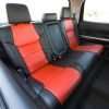 Toyota Tundra Leather Kit Installed - Black & Bright Red - Rear seats from passenger side
