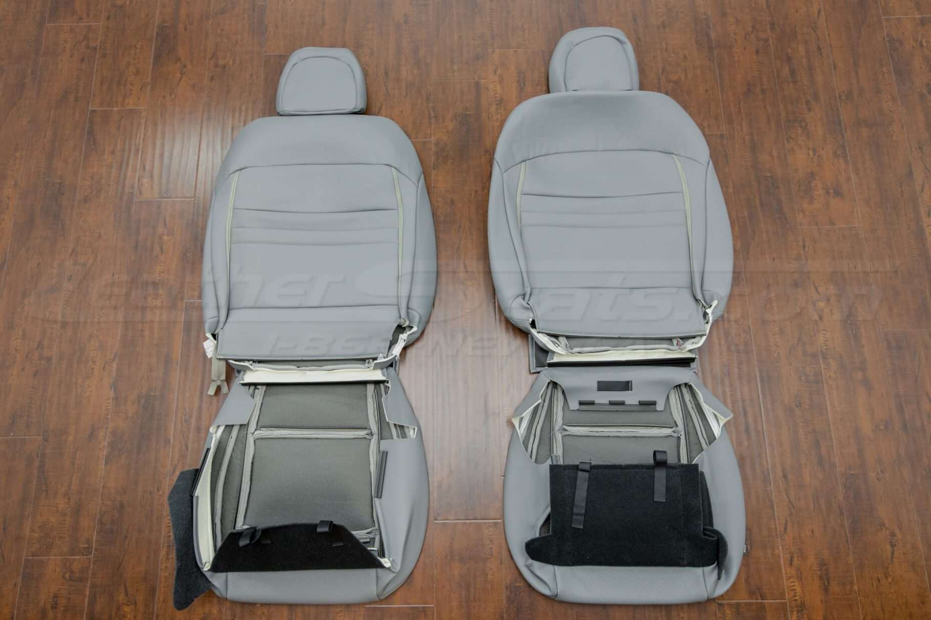 Back view of front seat upholstery
