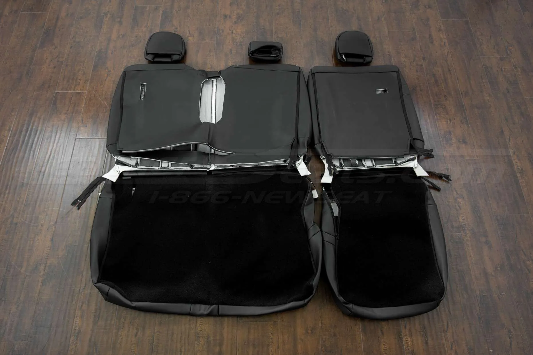 Ford F-150 Upholstery Kit - Black - Back view of rear seats