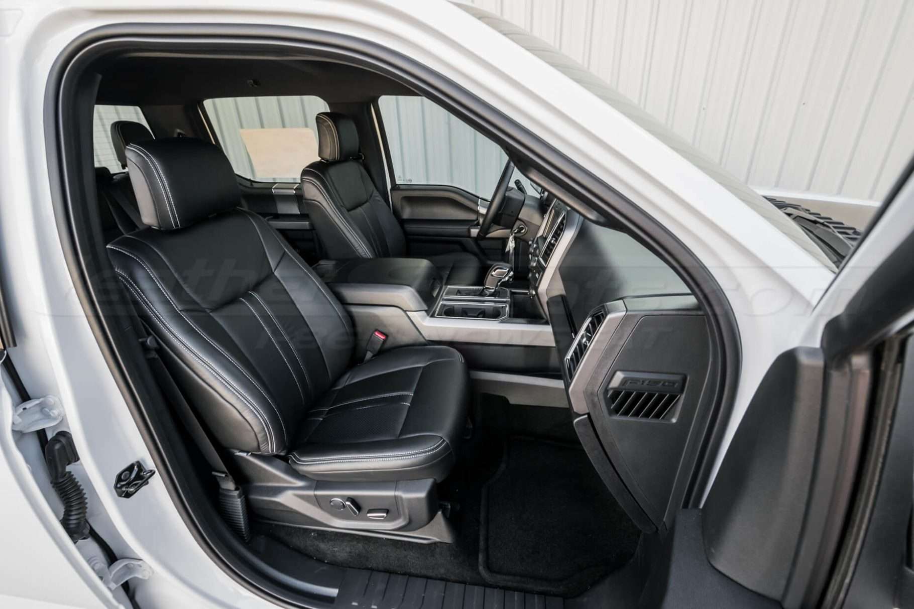 Ford F-150 Upholstery Kit - Black - Installed - Front entire - Wide angle passenger vie