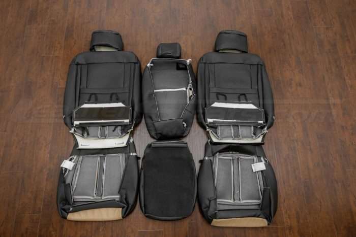Ford F-150 Upholstery Kit - Black & Bisque - Back of front seats