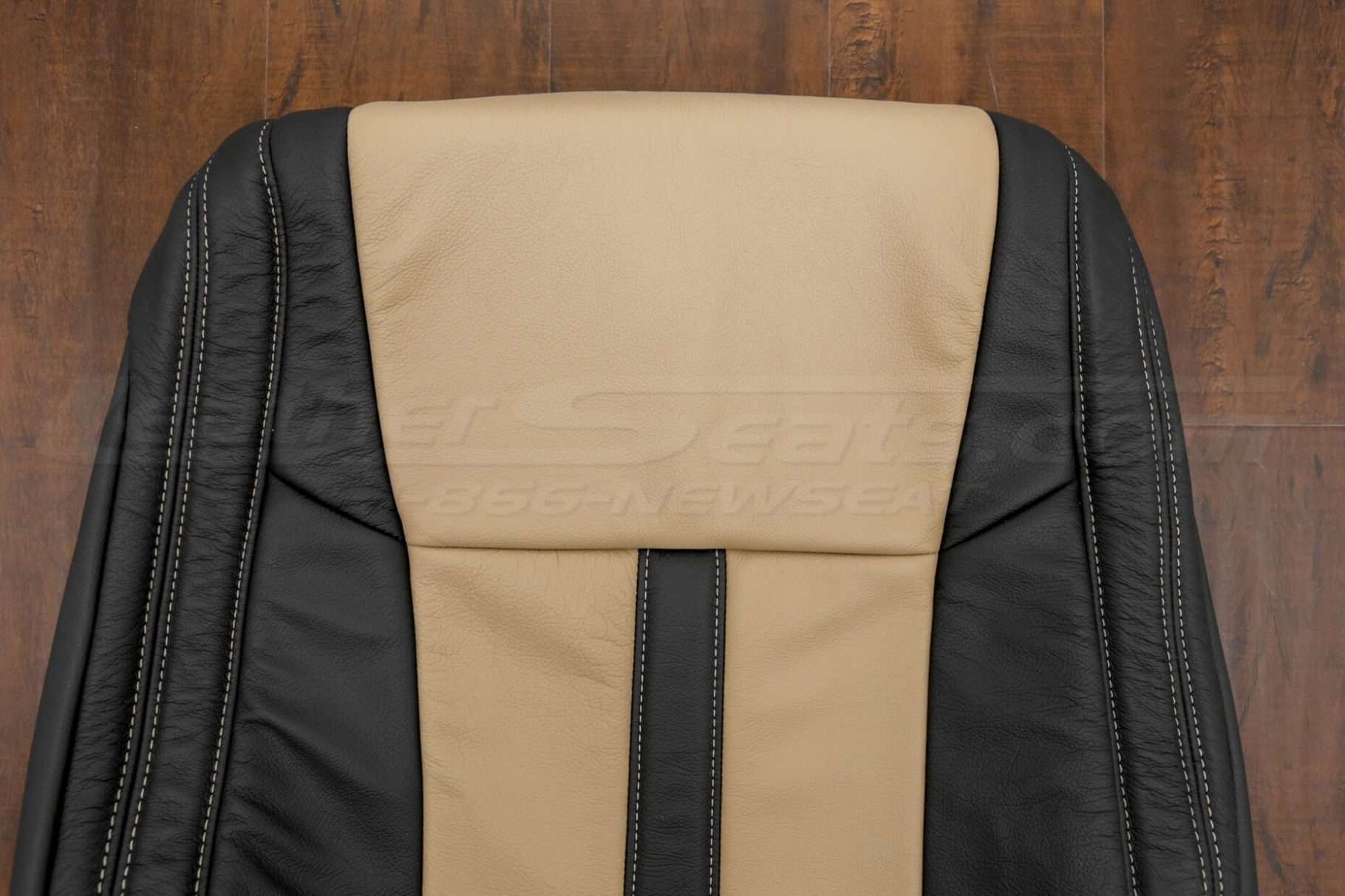 Ford F-150 Upholstery Kit - Black & Bisque - Front backrest half view
