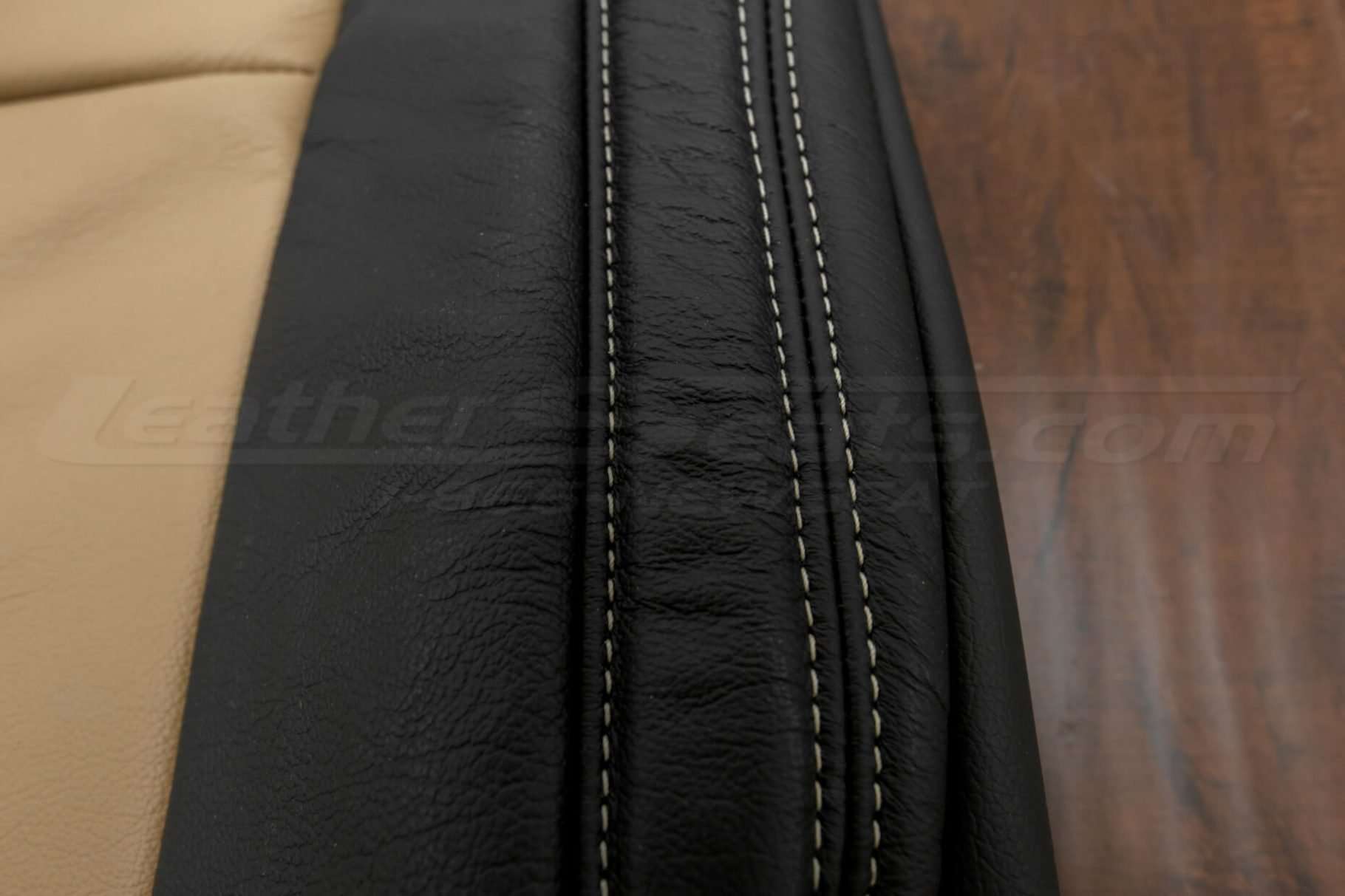 Ford F-150 Upholstery Kit - Black & Bisque - Side double-stitching