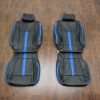 Ford F-150 Upholstery Kit - Installed - Black & Piazza Blue - Front seats