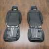 Ford F-150 Upholstery Kit - Installed - Black & Piazza Blue - Back of front seats
