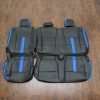 Ford F-150 Upholstery Kit - Installed - Black & Piazza Blue - Rear seats
