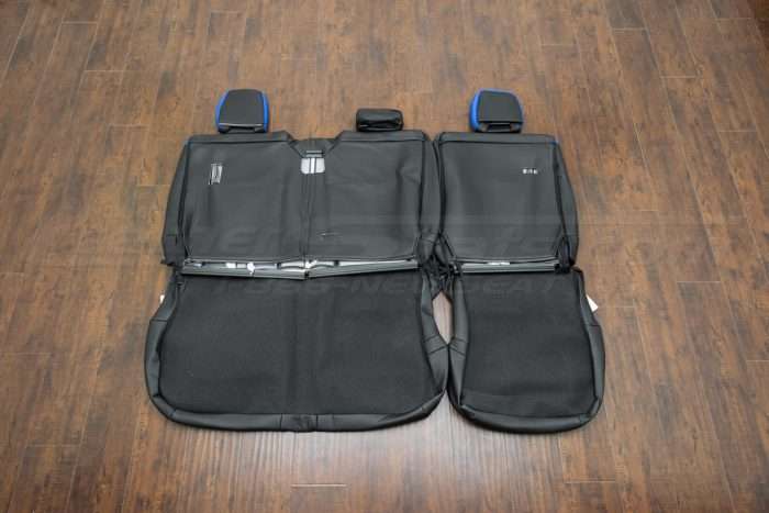 Ford F-150 Upholstery Kit - Installed - Black & Piazza Blue - Back of rear