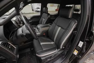 Ford F-150 installed leather kit - Black & Piazza Grey - Featured Image