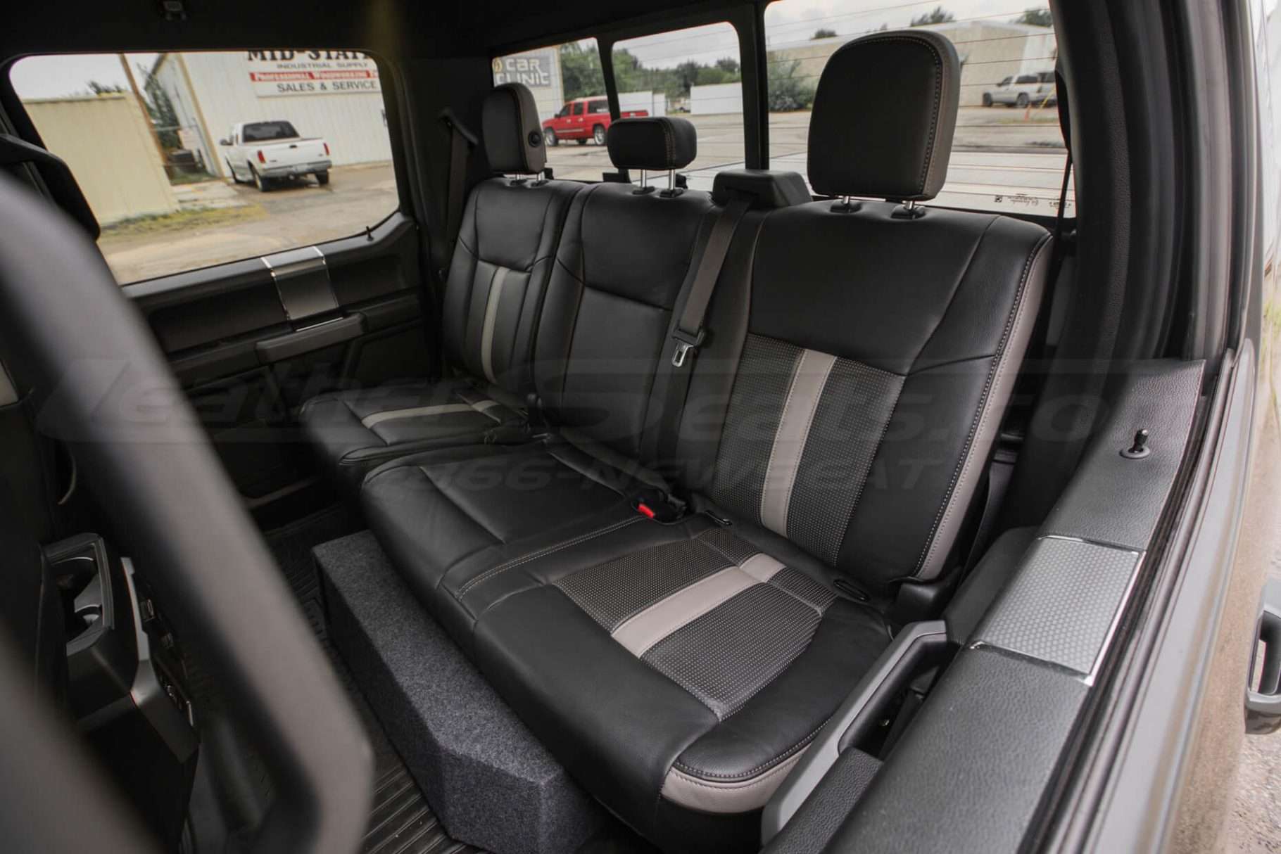 Upholstery Kit installed - Black & Piazza Grey - Rear Seats