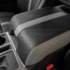 Ford F-150 installed leather kit - Black & Piazza Grey - Console lid