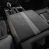 Ford F-150 installed leather kit - Black & Piazza Grey - Console lid- Back to front view
