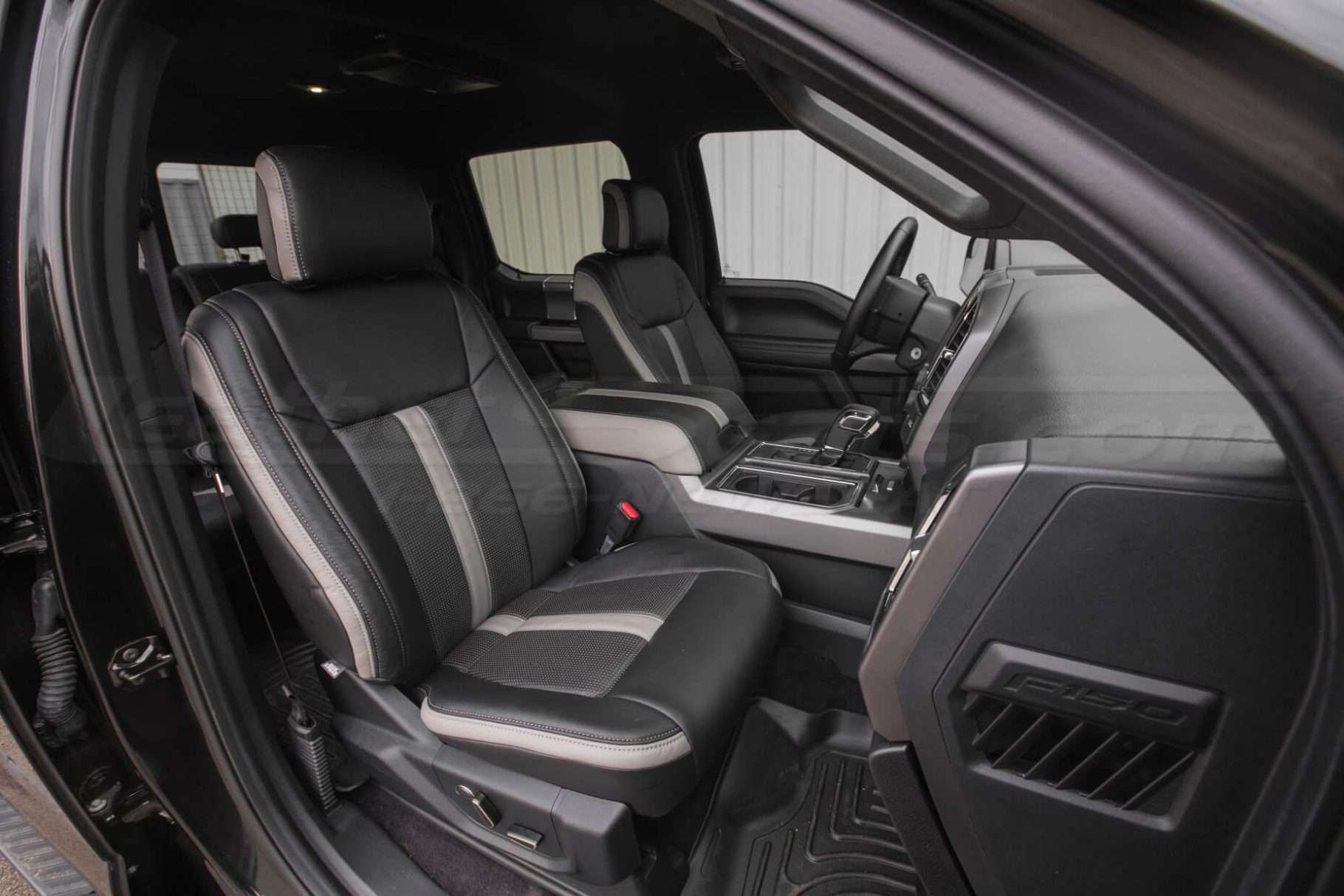 Upholstery Kit installed - Black & Piazza Grey - Front Passenger seat