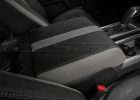 Ford F-150 installed leather kit - Black & Piazza Grey - Console lid - view from passenger side
