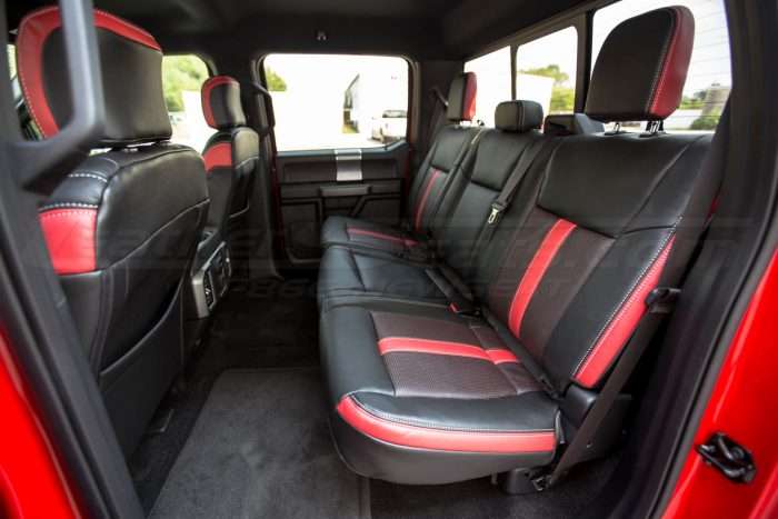 2015-2020 Ford F-150 Installed Black & Piazza Red - Rear Seats