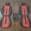 Leather Upholstery Kit - Black & Red - Front Seats with console